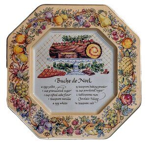 Vintage Avon Hospitality Sweets Recipe Bûche de Noël Plate Complete